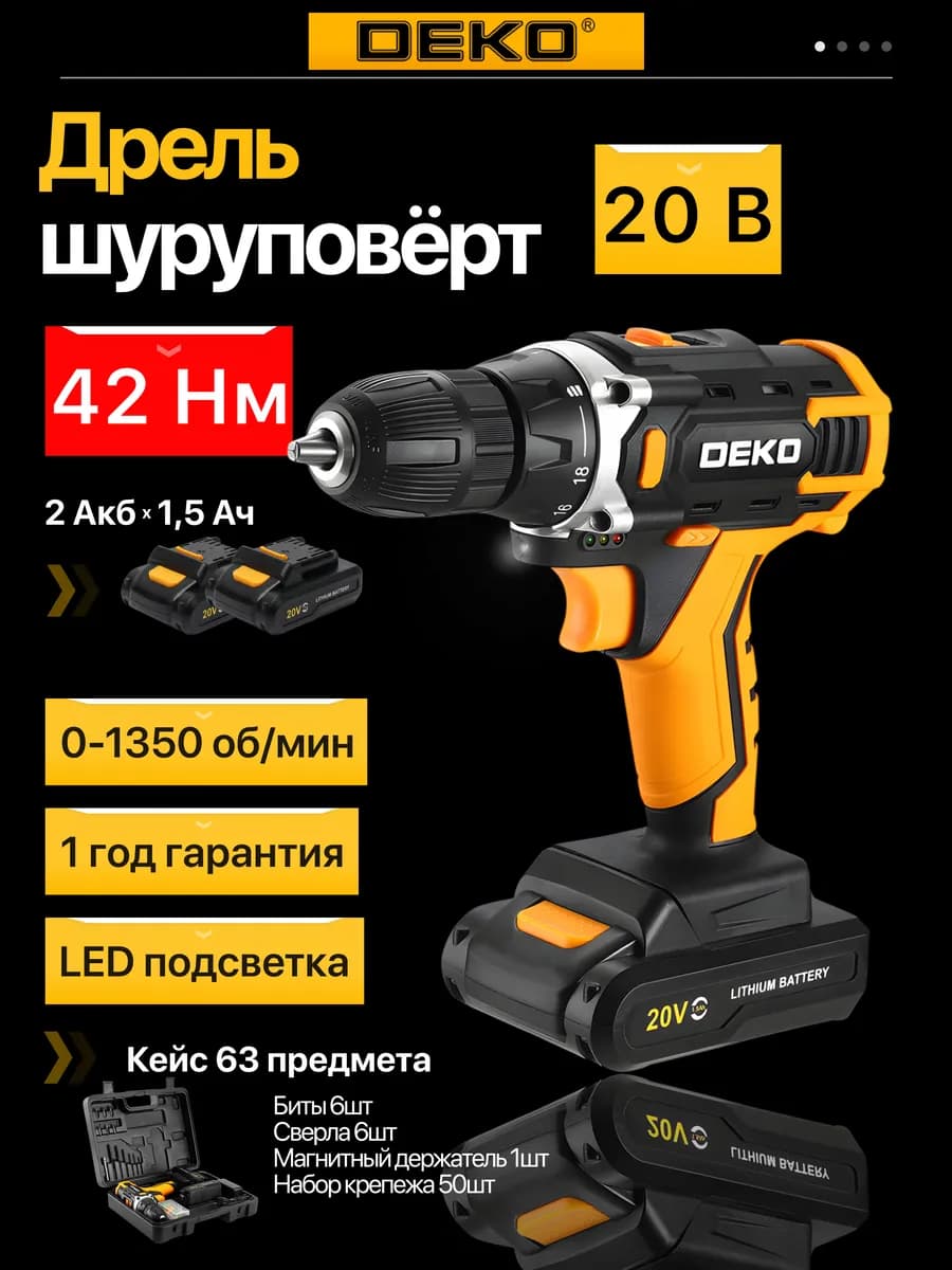 Аккумуляторная дрель-шуруповерт Banger 20V ONE + в кейсе