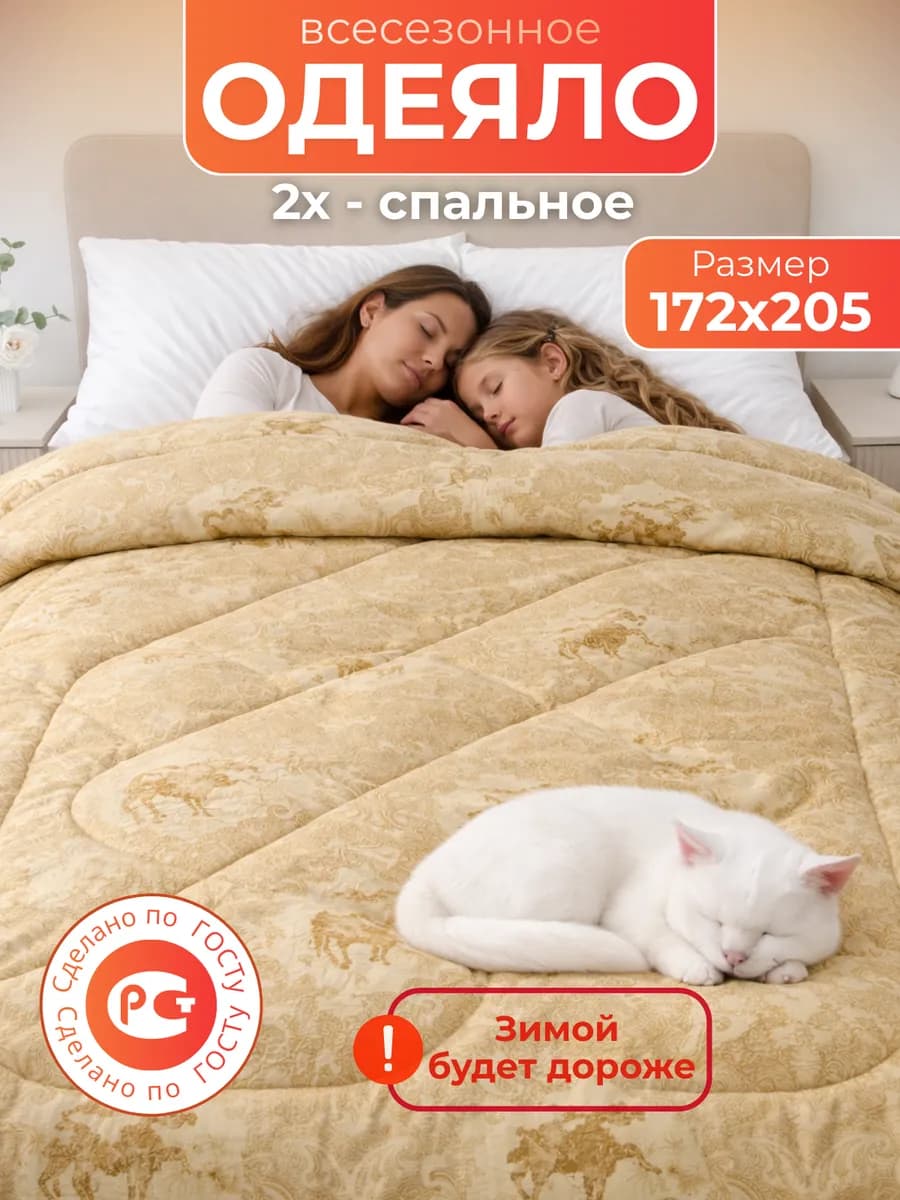 Одеяло всесезонное 172х205 для дома