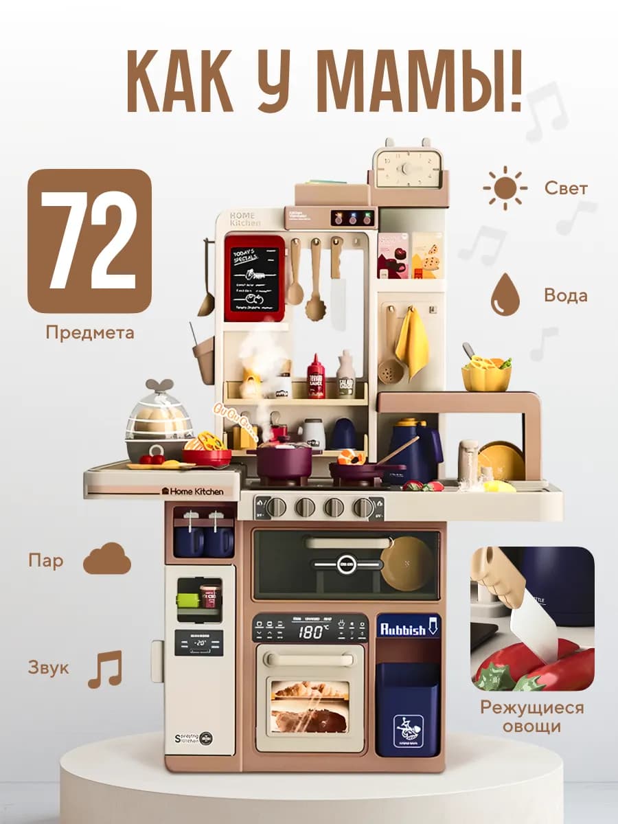 Кухня детская игровая 72 предмета