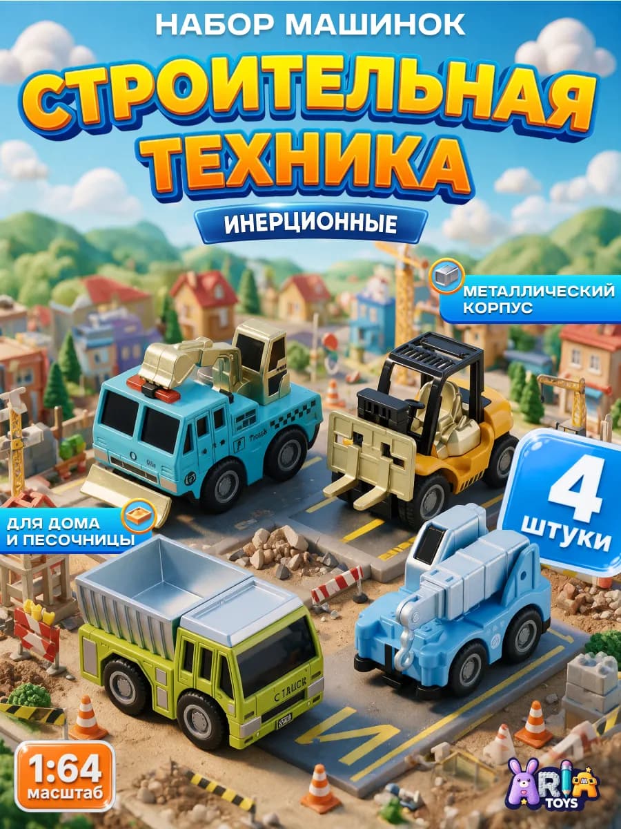 Машинки для мальчиков металлические, инерционные спецтехника