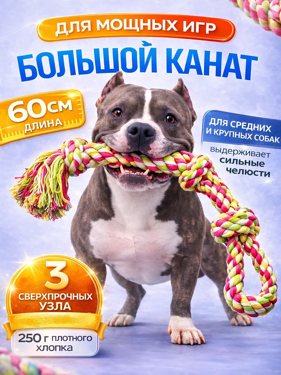 Игрушка канат для собак крупных и средних пород