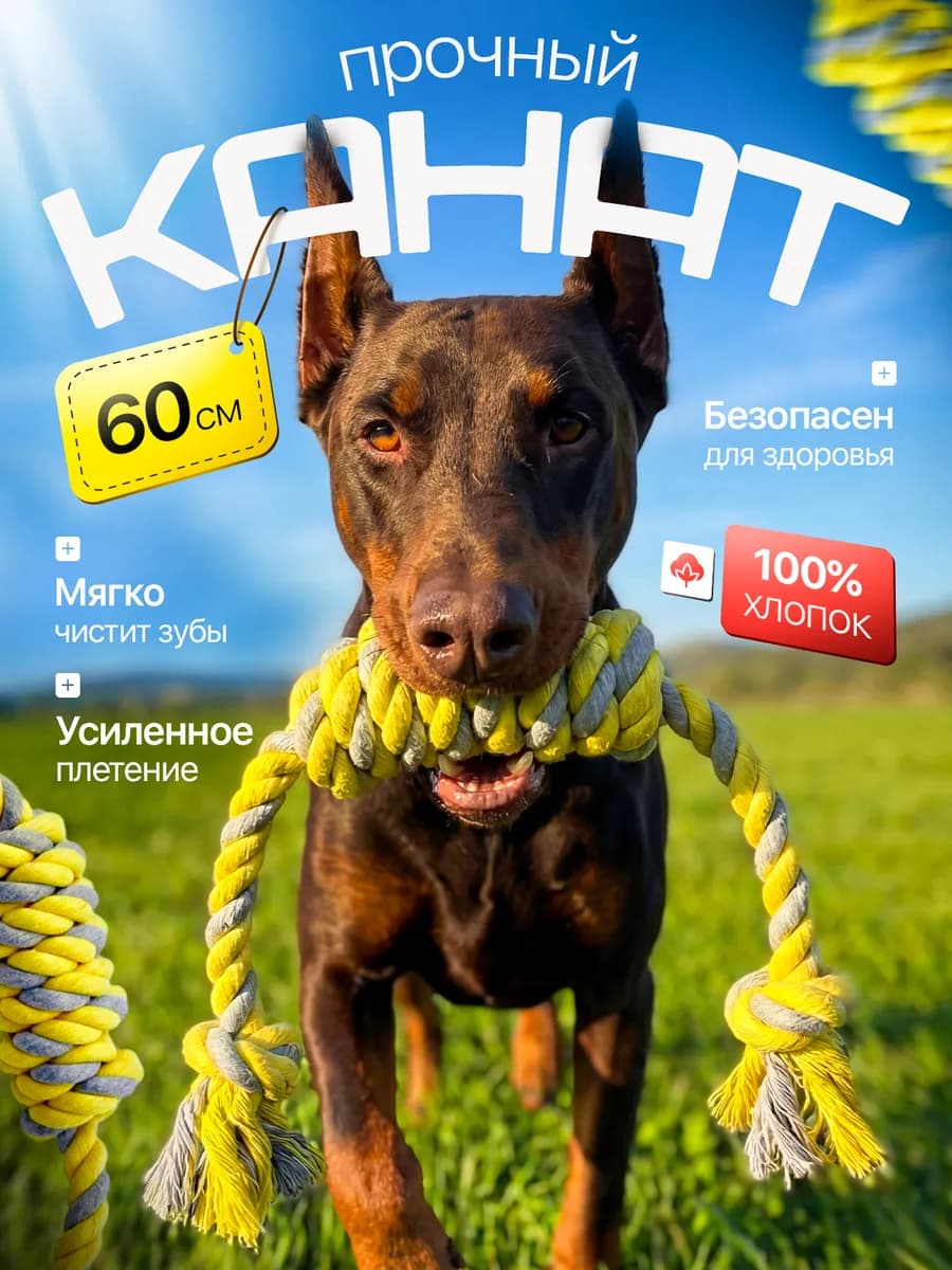 Игрушка канат для собак крупных и средних пород