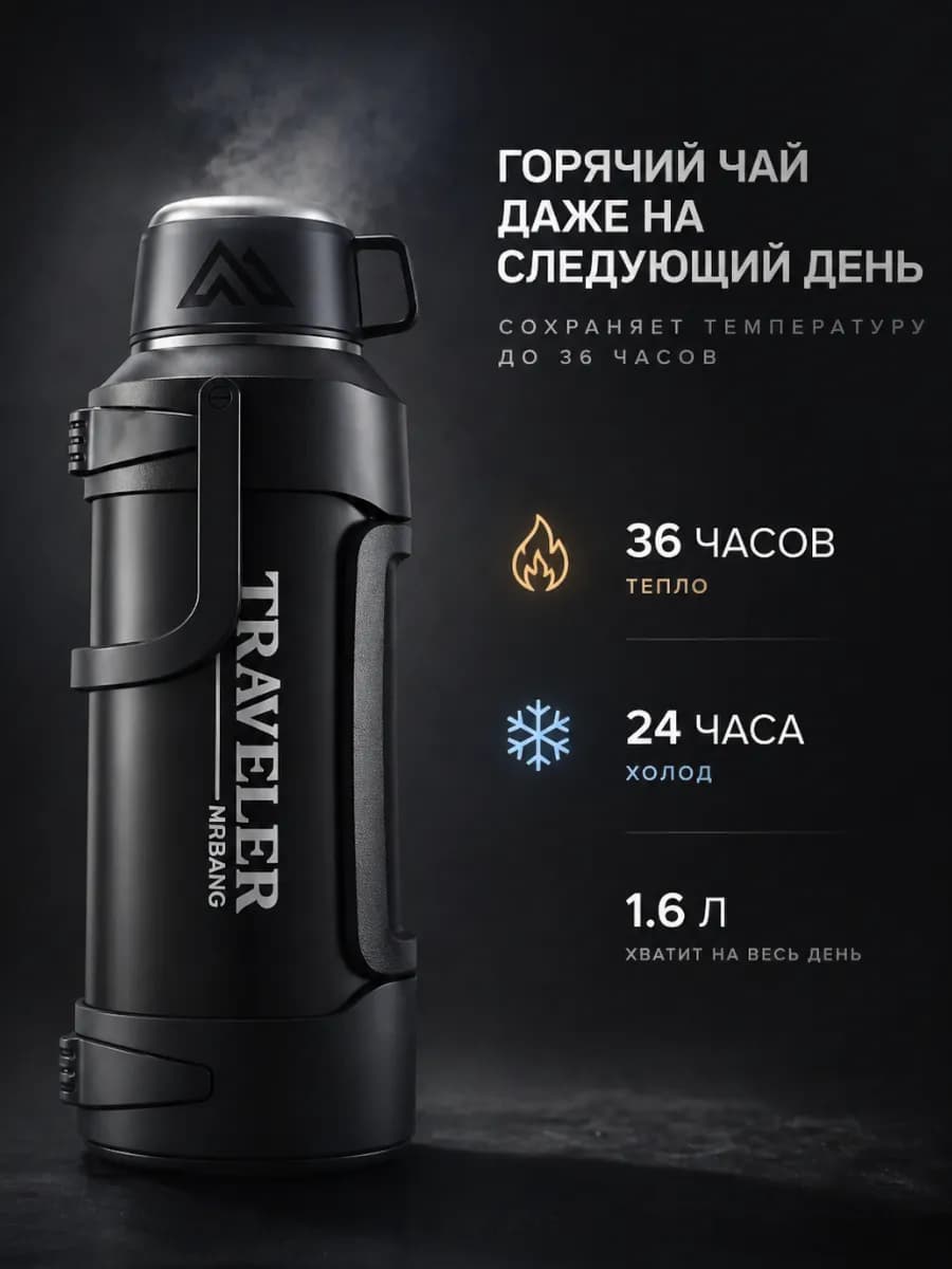 Термос 1,6л толстостенный
