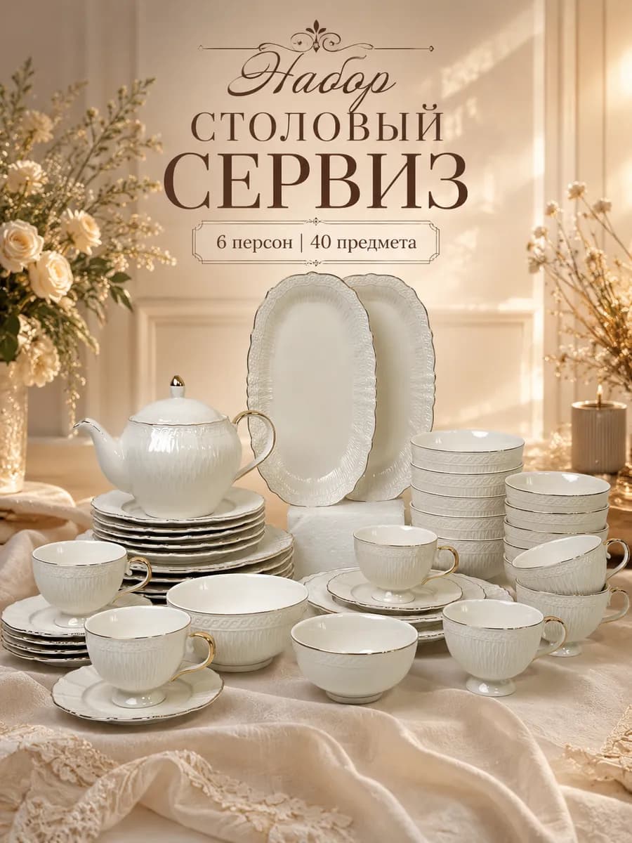 Сервиз на 6 персон 40 предметов