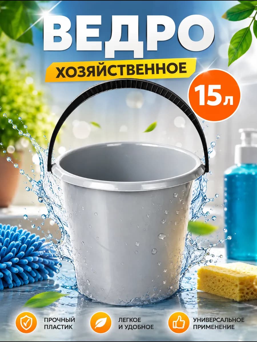 Ведро пластиковое 15 л