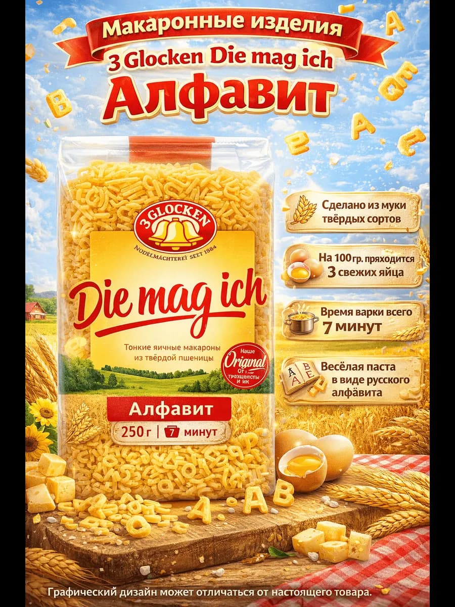 Макаронные изделия Die mag ich Buchstaben