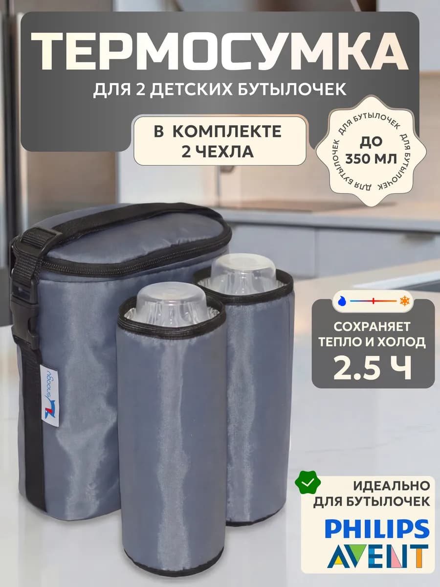 Термосумка для двух детских бутылочек типа Philips Avent