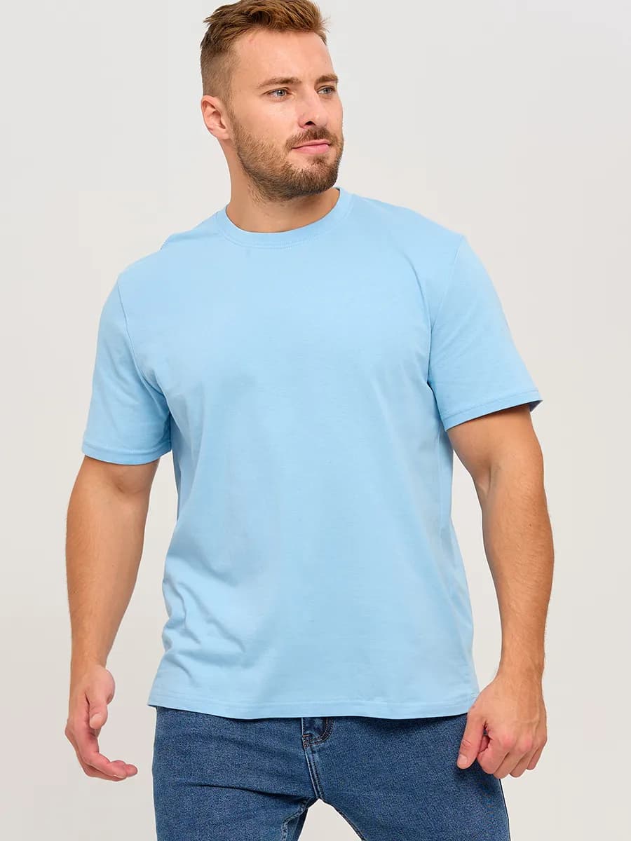 Футболка однотонная хлопок базовая - фото 1