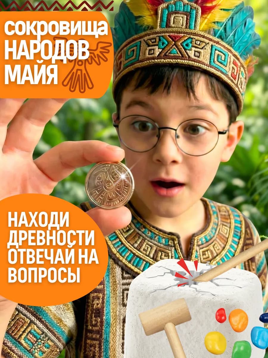 Раскопки для детей Сокровища Майя Набор опыты археолога