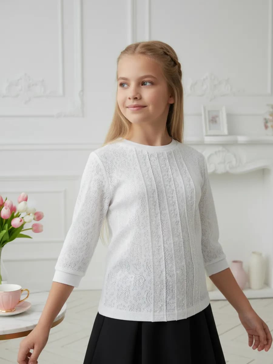 Блузка трикотажная школьная нарядная