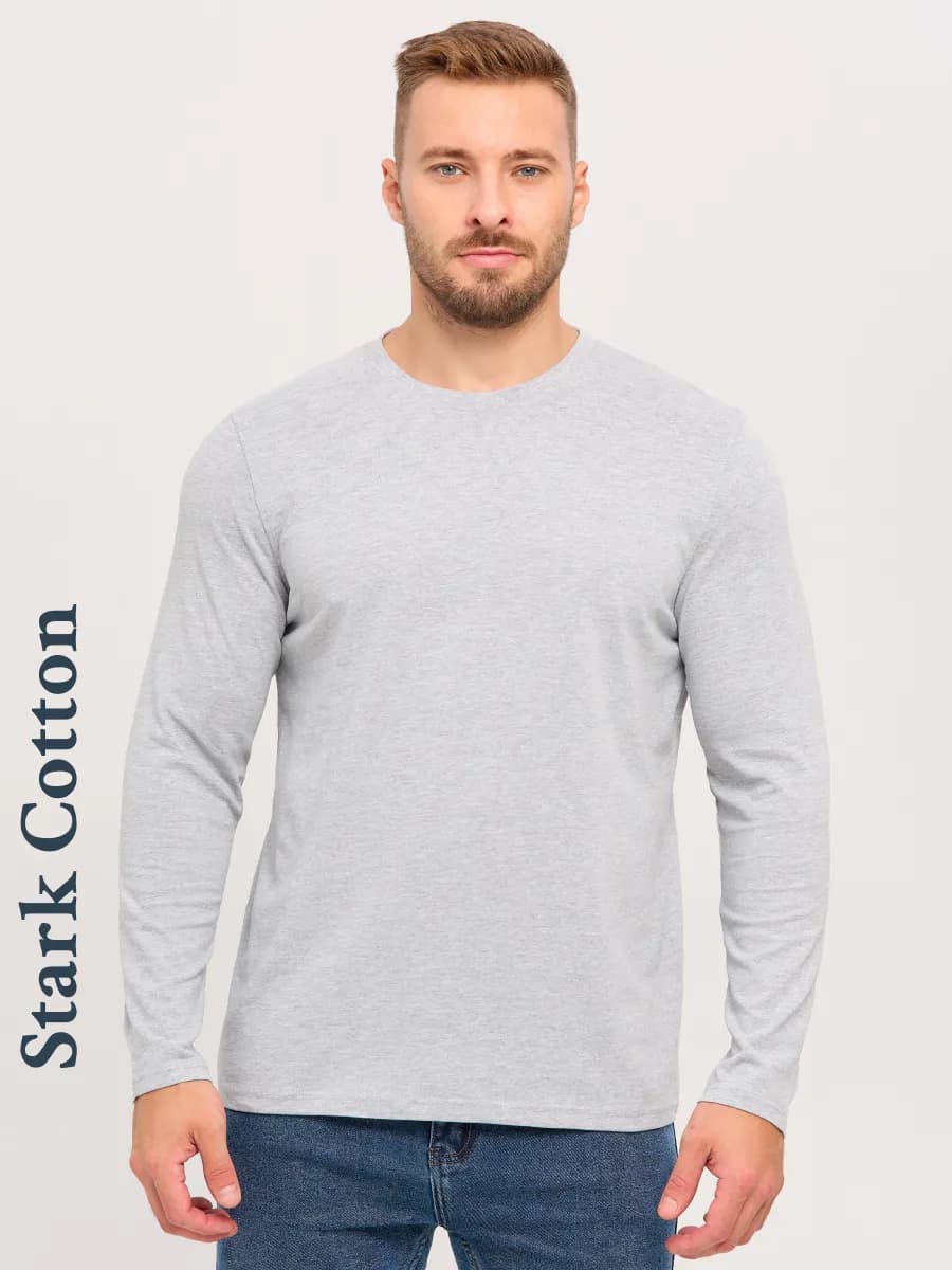 Лонгслив однотонный с длинным рукавом