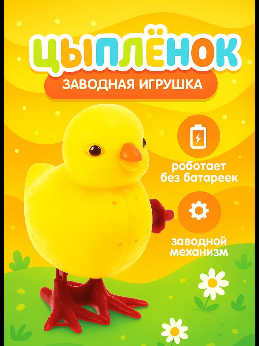 Заводная игрушка для малышей Цыплёнок