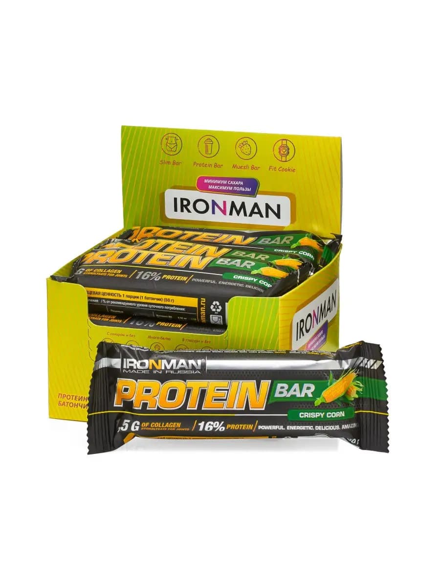 Протеиновый батончик PROTEIN BAR с коллагеном кукуруза 12 шт