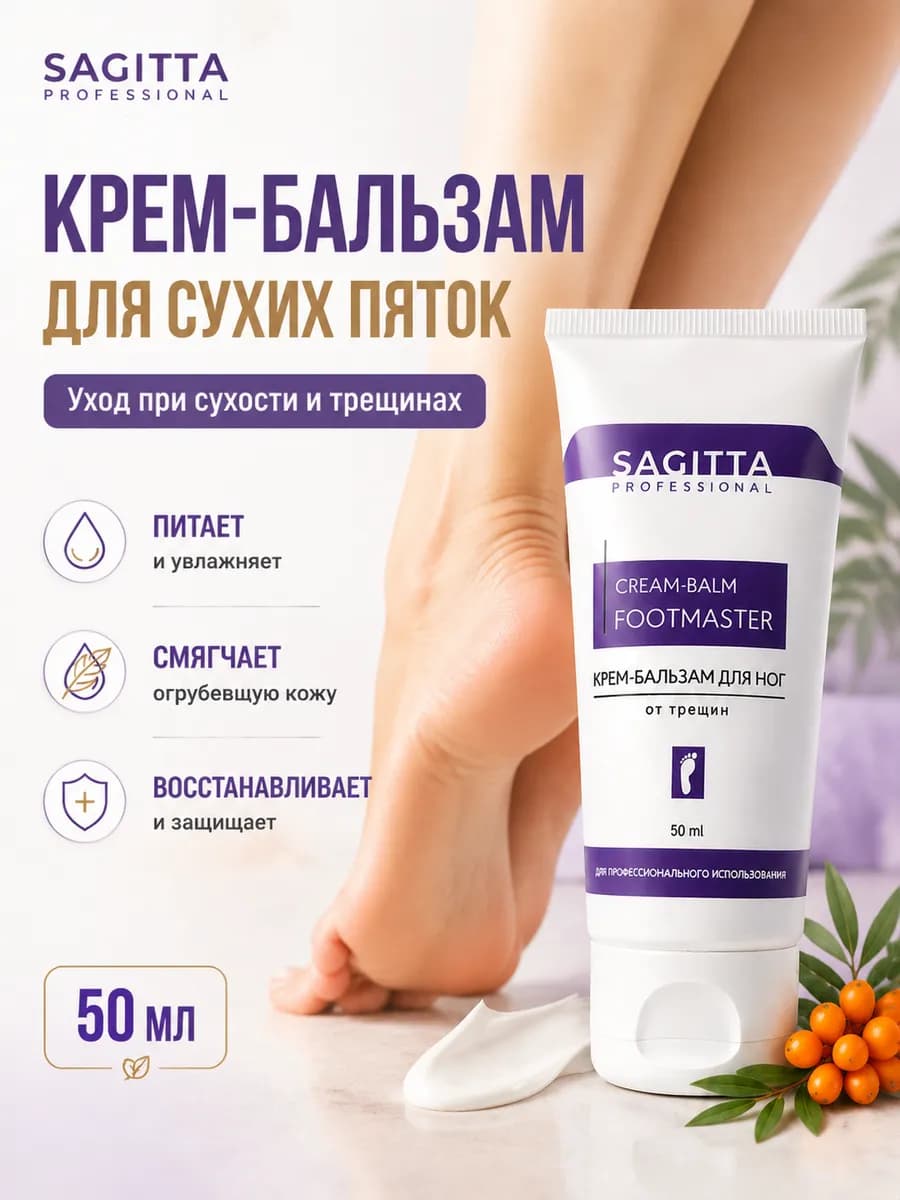 Крем для ног от трещин и сухости, увлажняющий для пяток