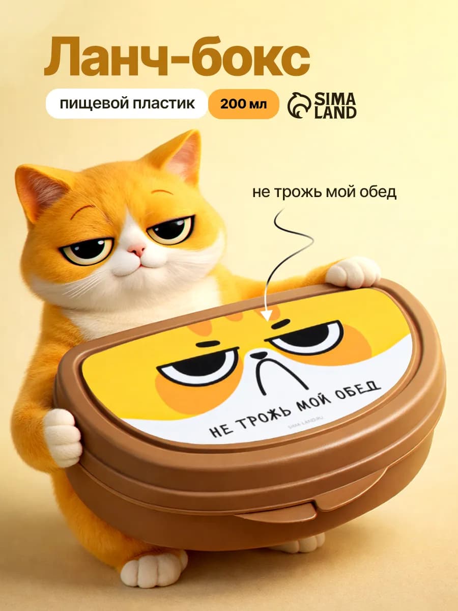 Контейнер пищевой для бутербродов, ланч-бокс, 200 мл