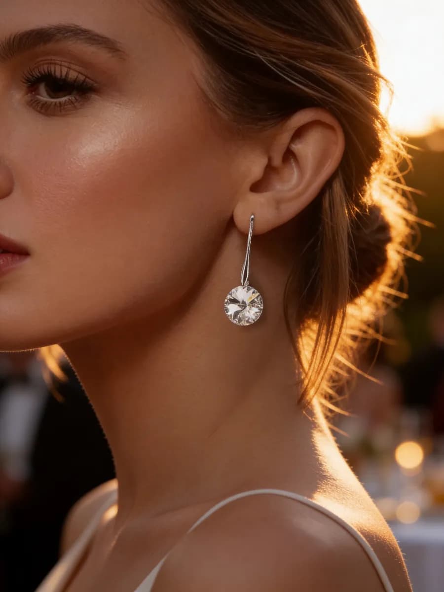 Серьги с танцующим кристаллом Swarovski