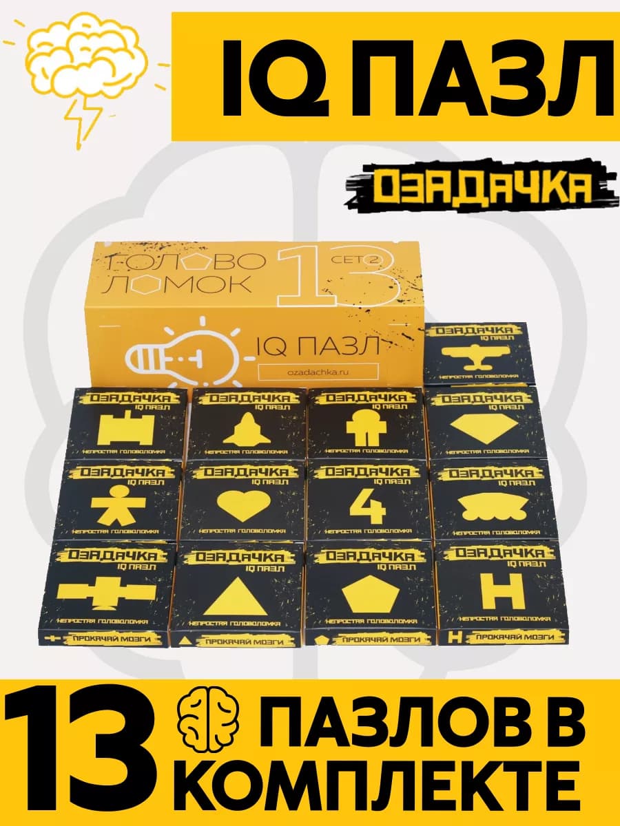 IQ puzzle Набор из 13 головоломок Сет 2