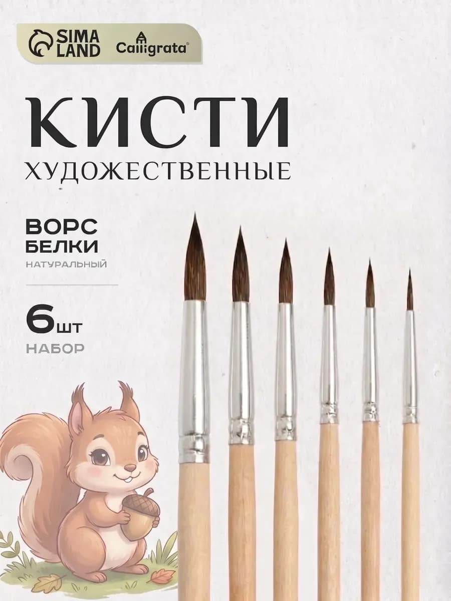 Кисти для рисования 6 шт Белка
