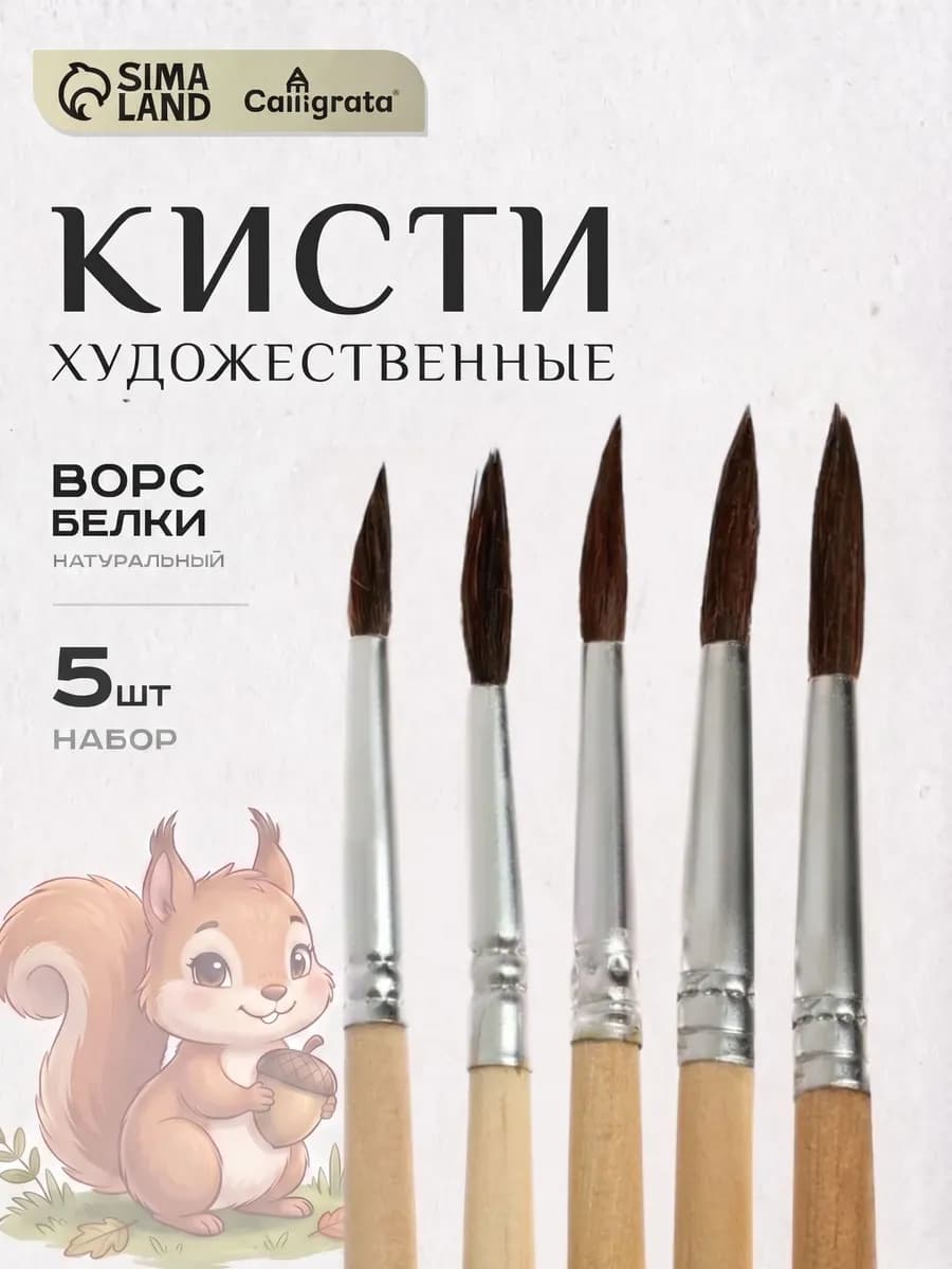Кисти для рисования, художественный набор 5 шт Белка