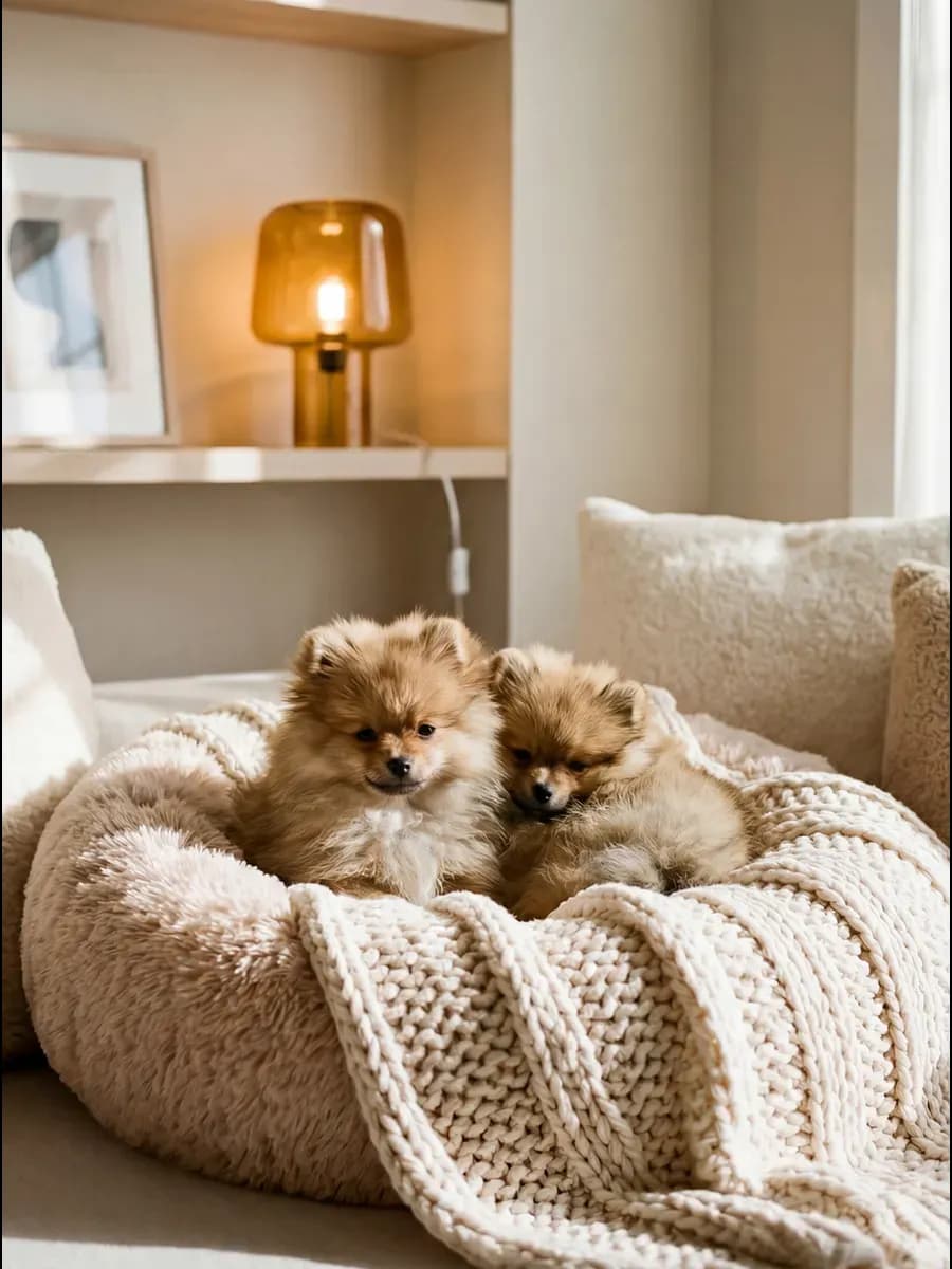 Лежанка пушистая для кошек и собак средних пород