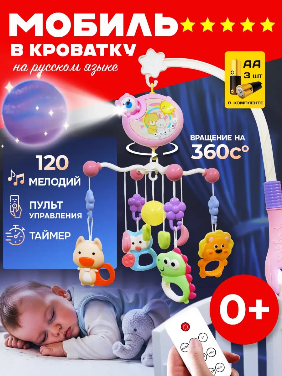 Мобиль в кроватку для новорожденных