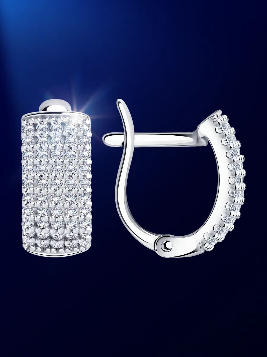 Серьги серебряные 925 пробы дорожки ювелирные