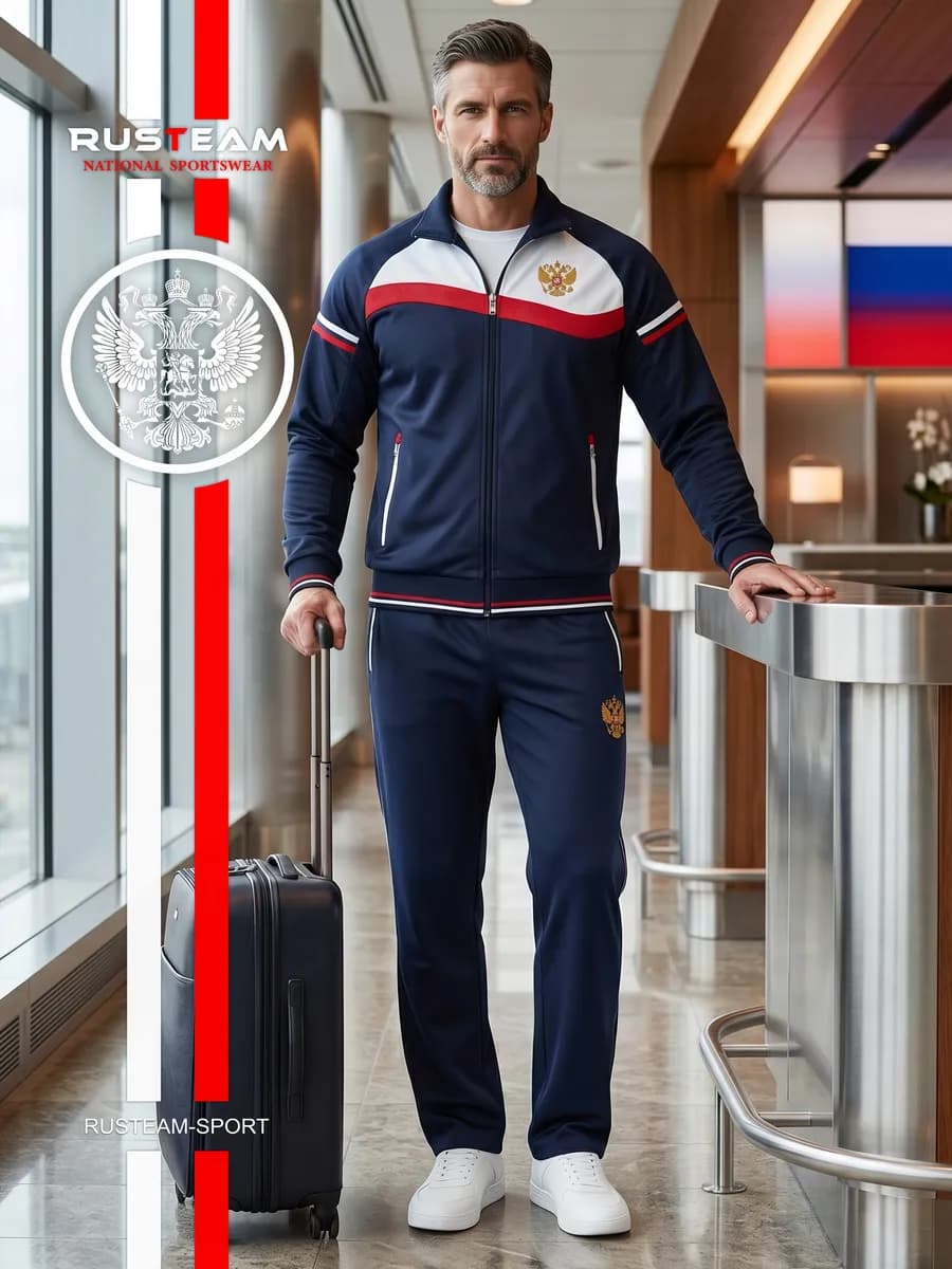 Спортивный костюм мужской Россия куртка