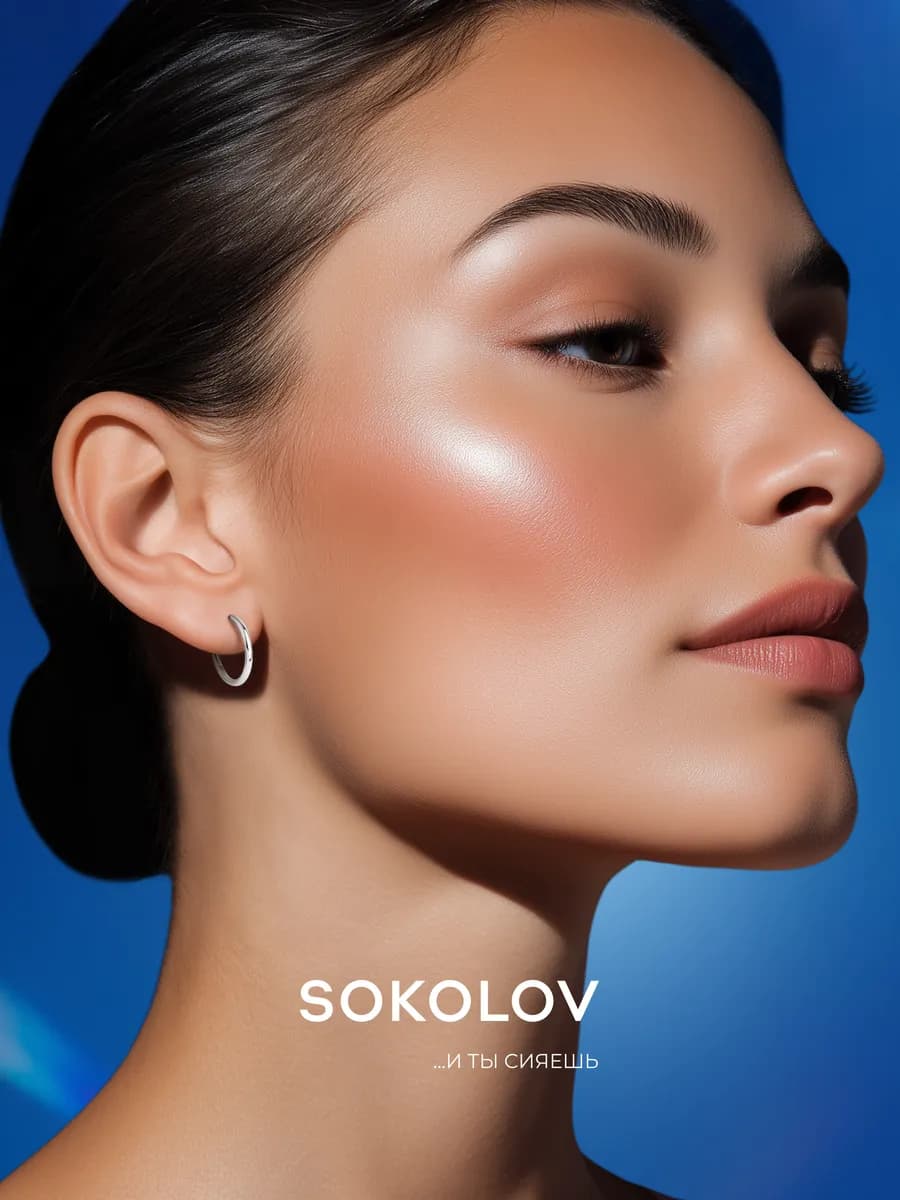 Серьги кольца серебряные 925 пробы ювелирные 10 мм