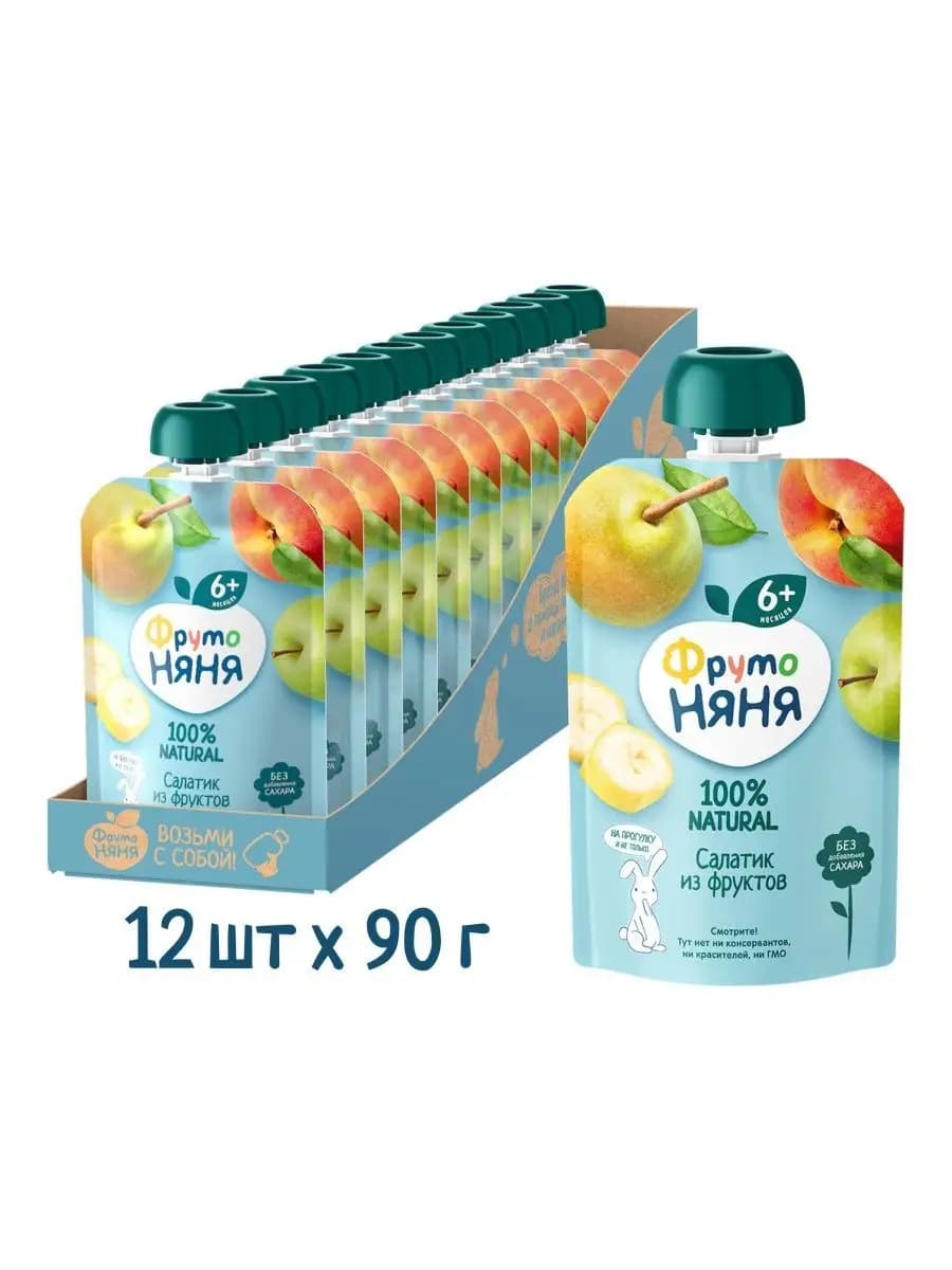 Пюре "Салатик из фруктов", 90г (12 шт)