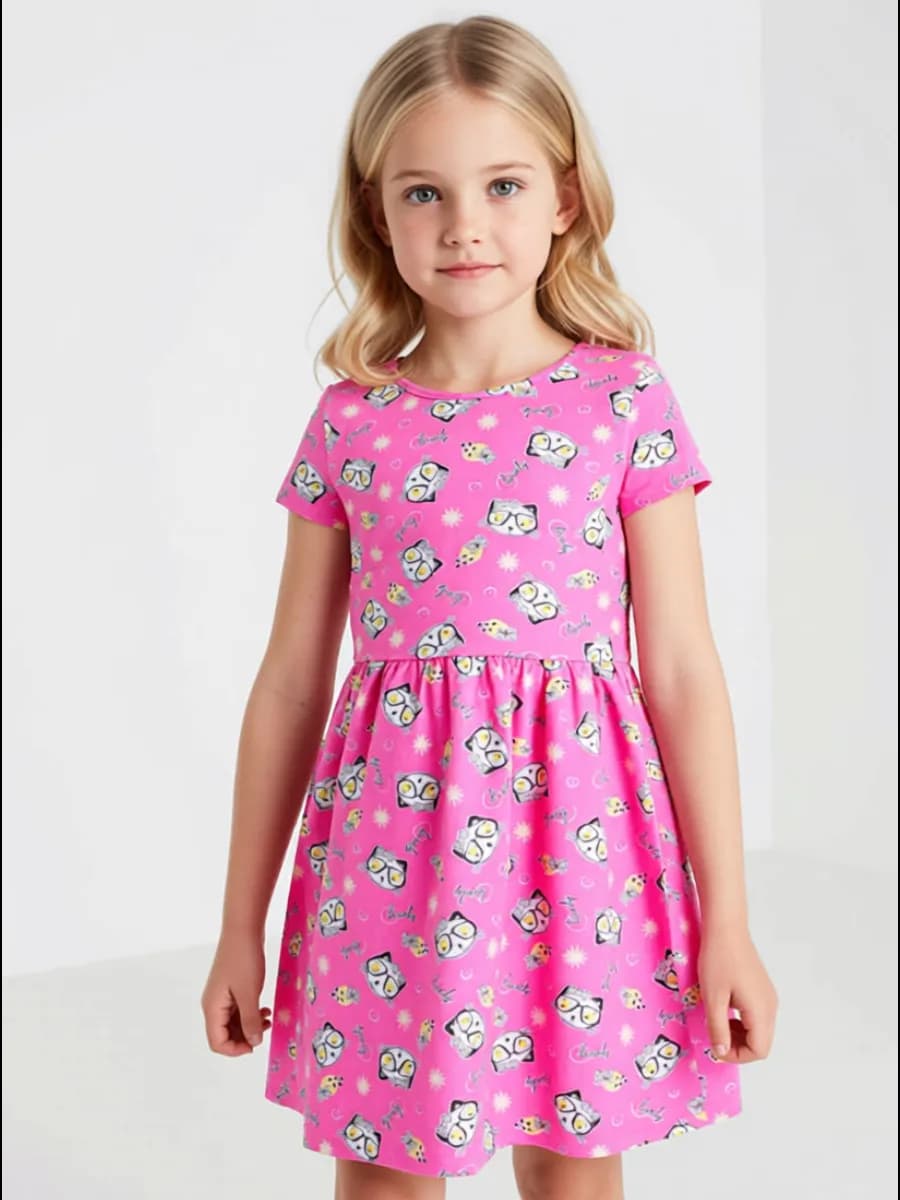 Трикотажное платье для девочки в садик или для дома