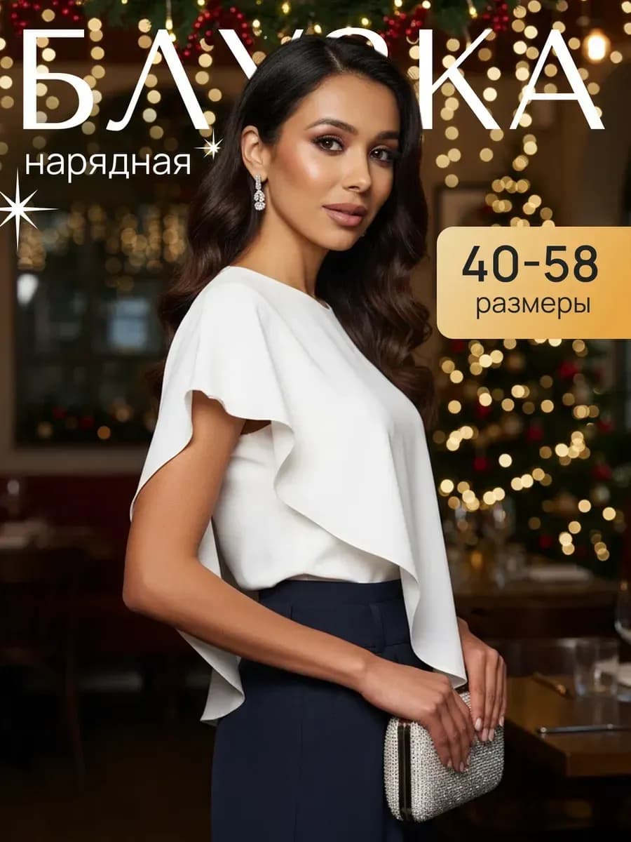 Блузка нарядная офисная с коротким рукавом
