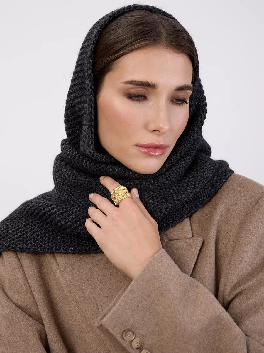 Платок косынка шарф вязаный шерстяной на голову шею