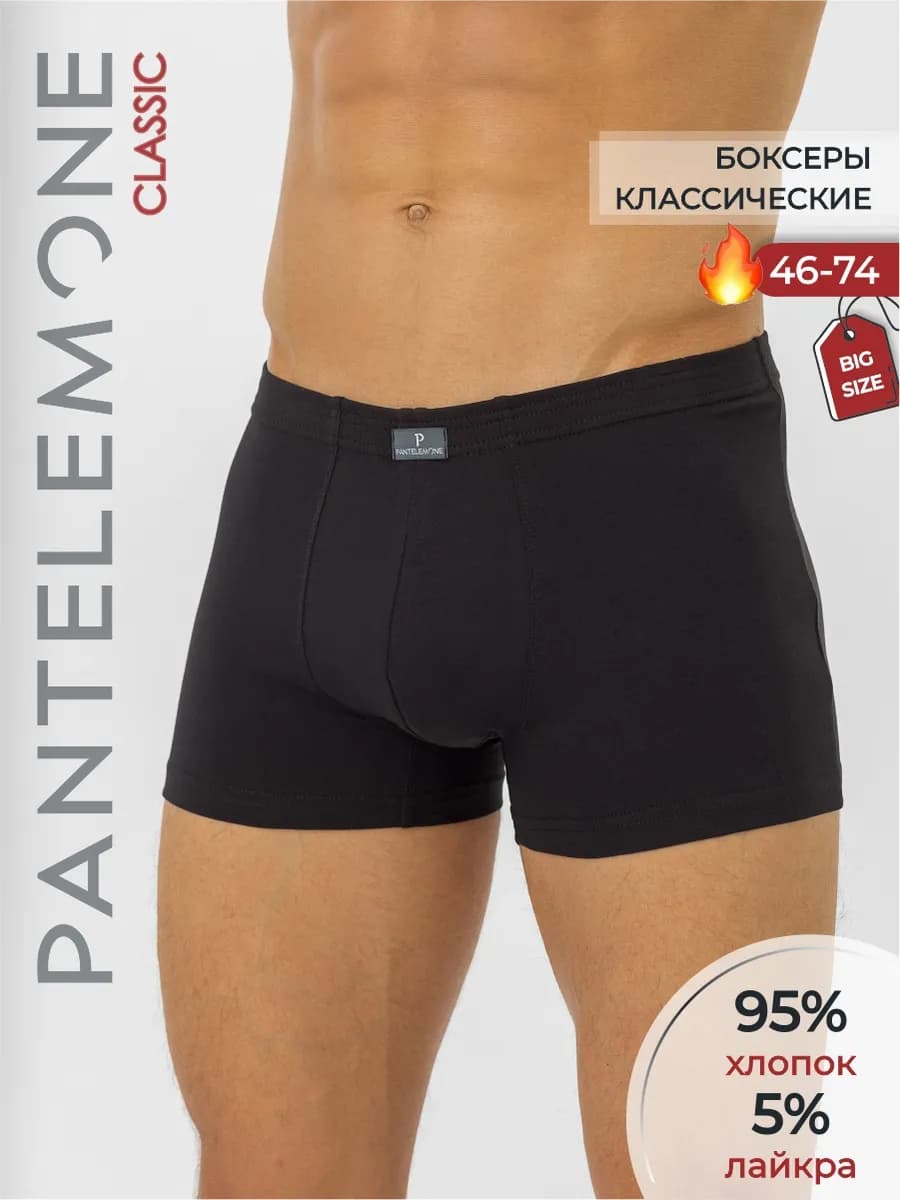 Трусы боксеры хлопок однотонные большие