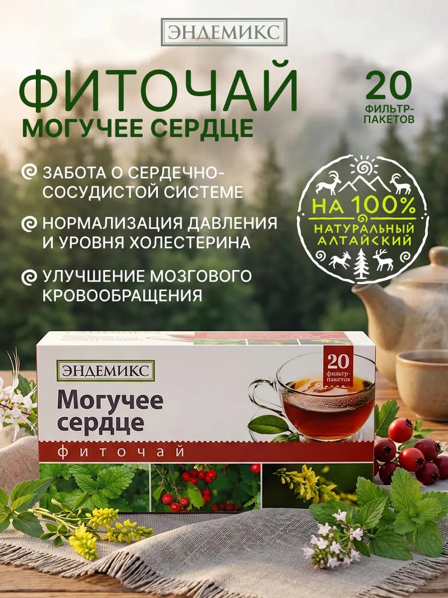 Чай для сердца и сосудов, нормализации холестерина, давления