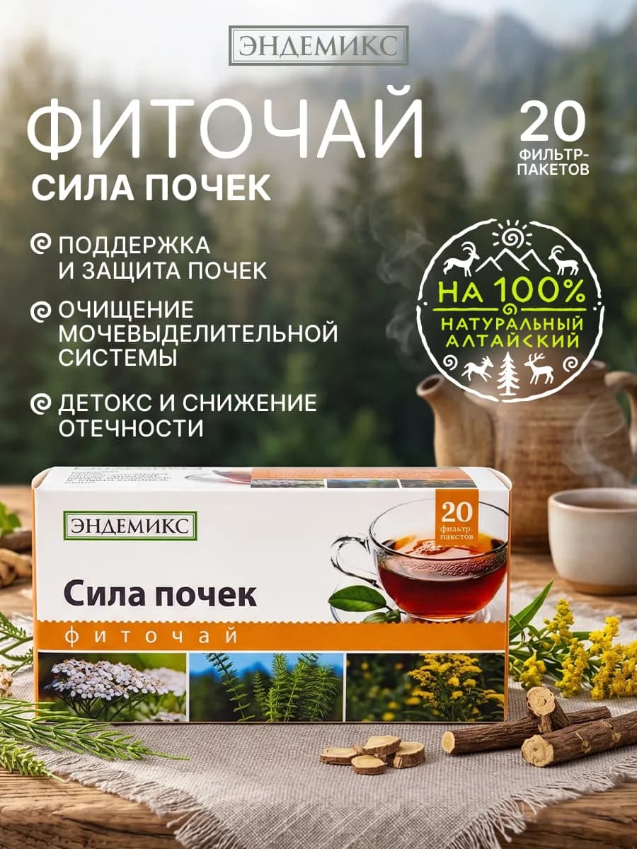 Чай для здоровья почек, мочеполовой системы от отеков детокс