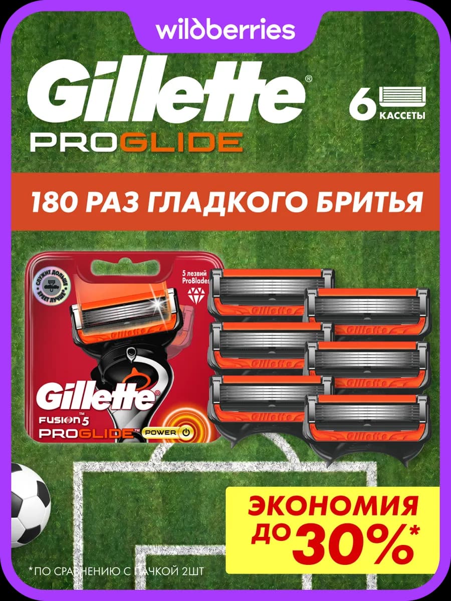 Кассеты для бритья лезвия Fusion 5 ProGlide Power 6 шт