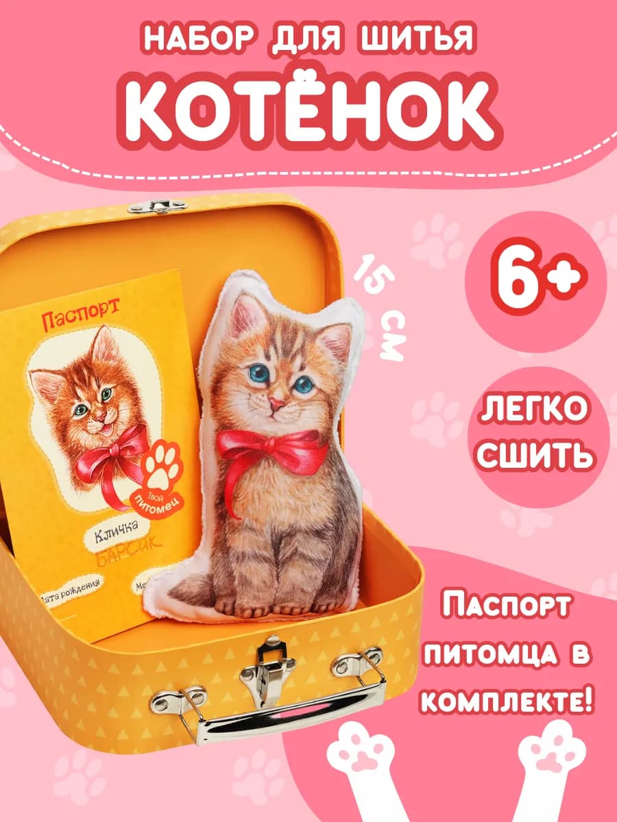 Набор для шитья игрушки в чемоданчике Мой питомец Котик