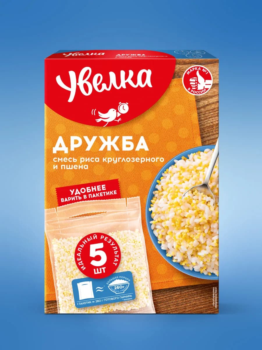 Смесь рис круглозерный и пшено шлифованное "Дружба" 5 х 80гр