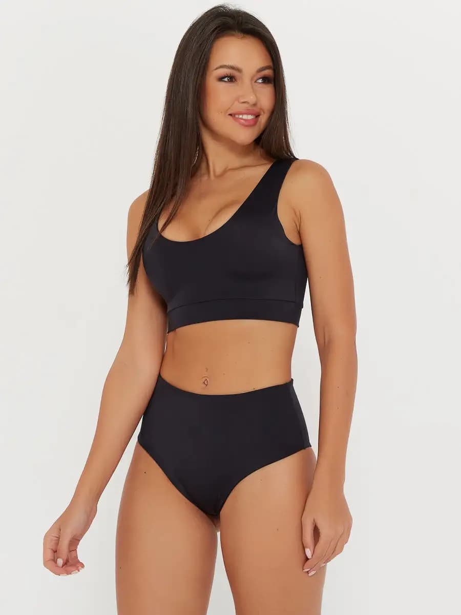Купальник женский раздельный с высокой посадкой и топом