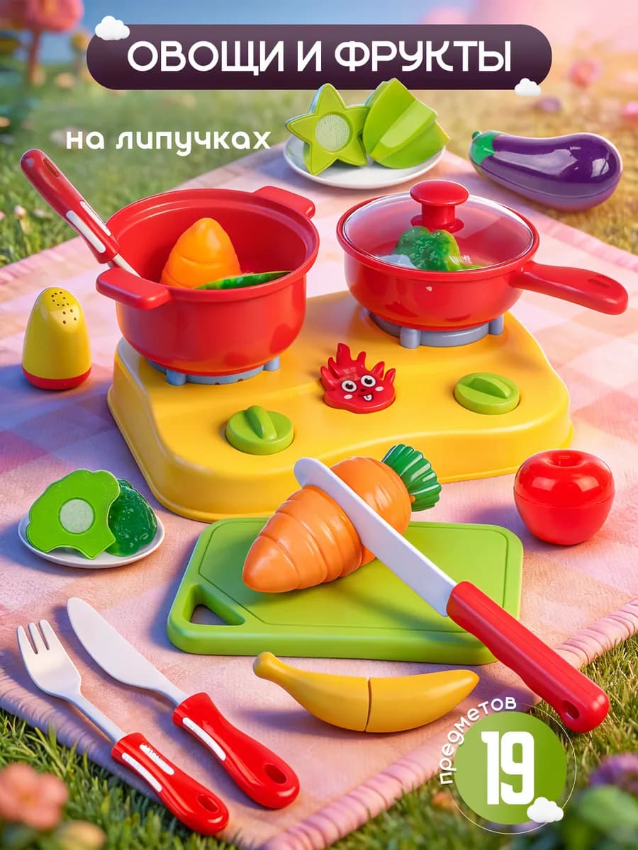 Овощи и фрукты на липучках