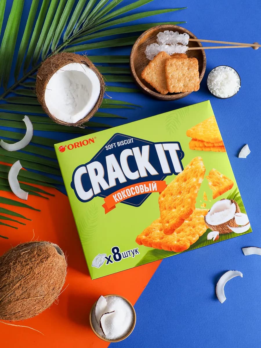 Печенье затяжное CRACK-IT COCONUT (КРЕК-ИТ КОКОСОВЫЙ) 144 гр
