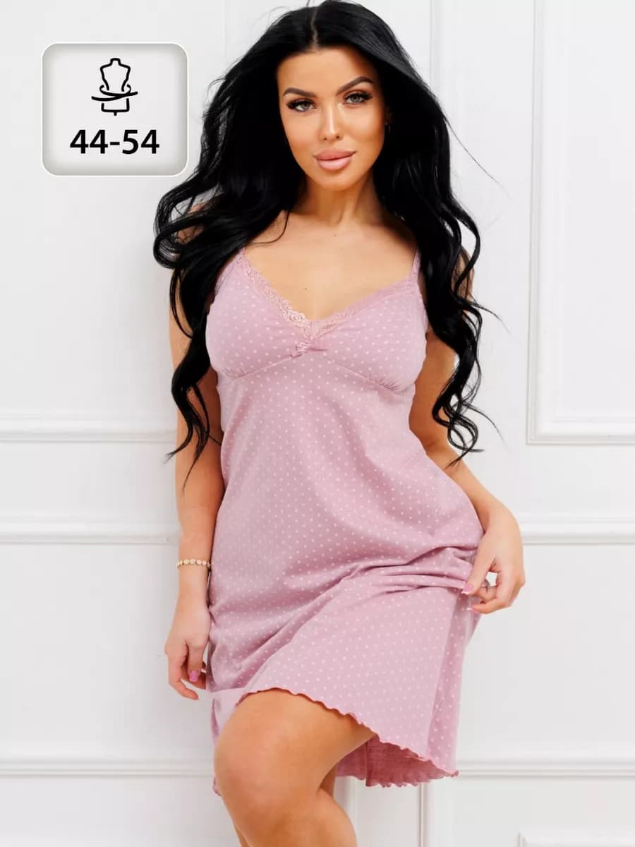 Ночная сорочка хлопок на бретельках домашняя