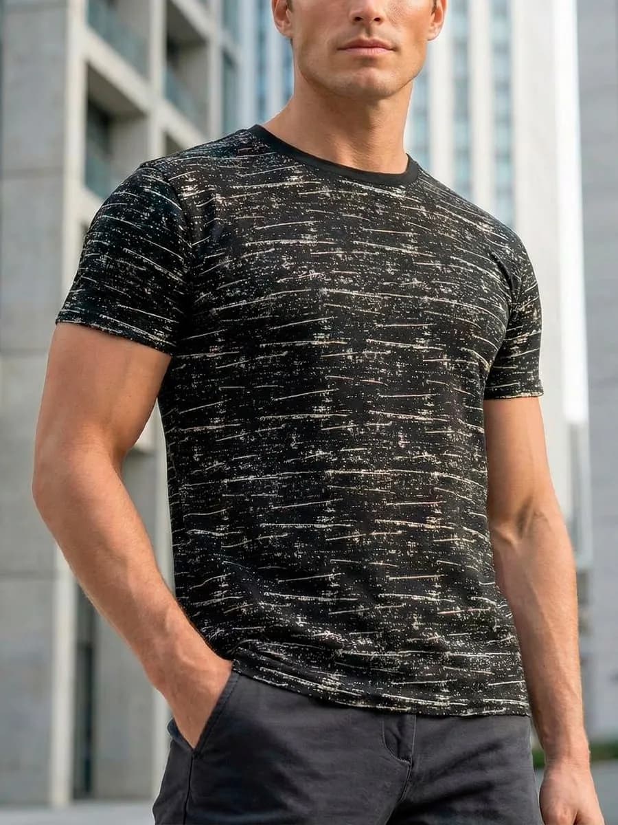 Футболка с принтом спортивная хлопковая