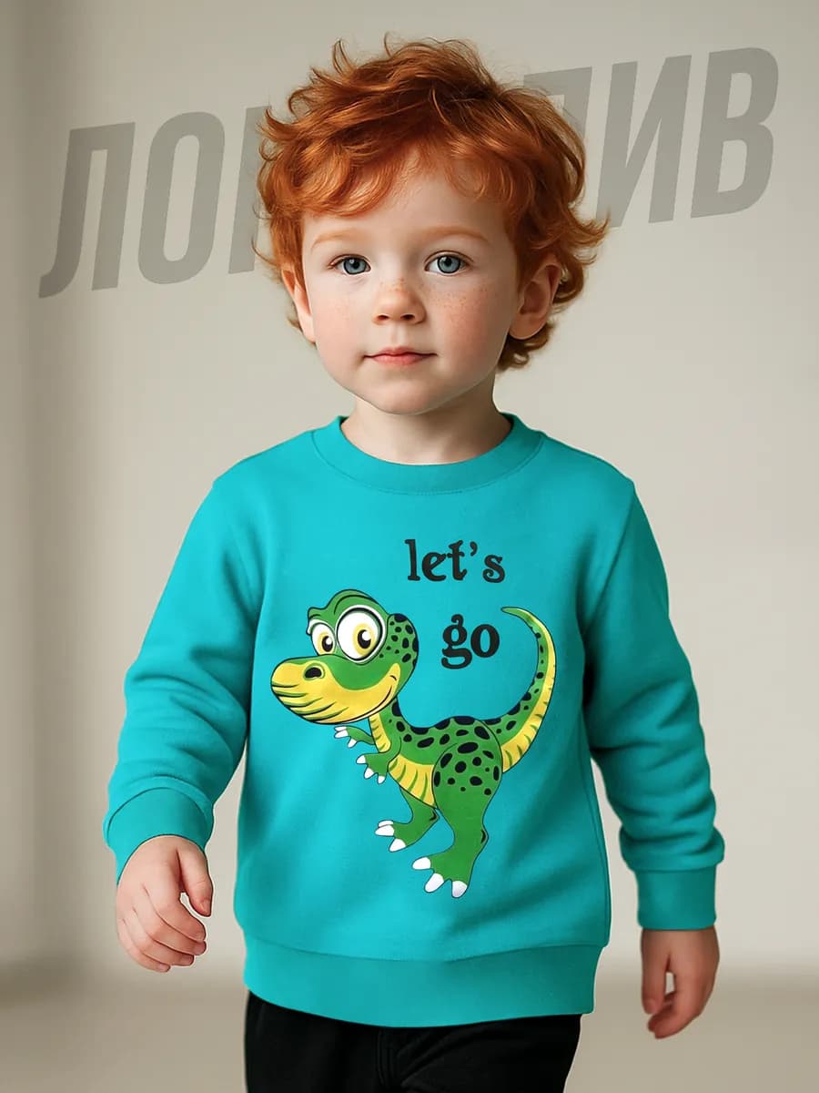 Лонгслив с принтом детский хлопок