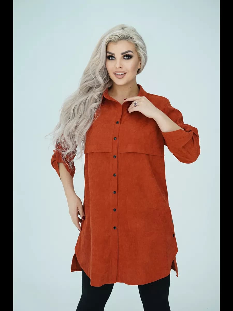 Рубашка Вельвет "Я Желанная" Удлиненная