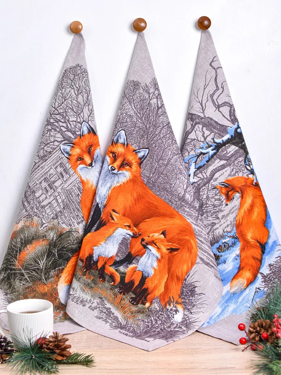 Полотенца кухонные набор 3 шт 60х47 см рогожка