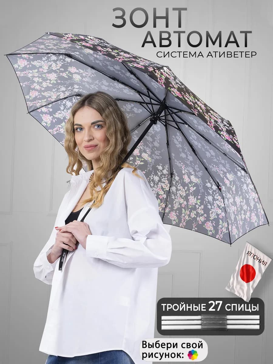 Зонт автомат антиветер складной усиленный