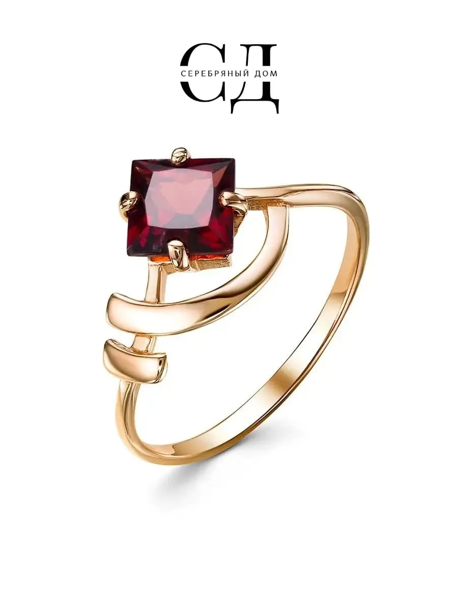 Кольцо серебряное 925 с Гранатом