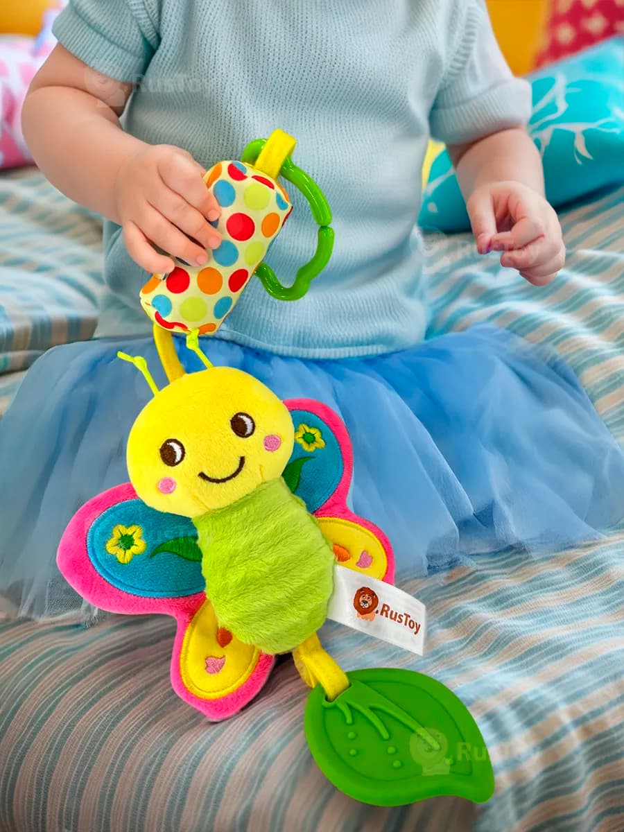 Развивающая погремушка с прорезывателем для новорожденных