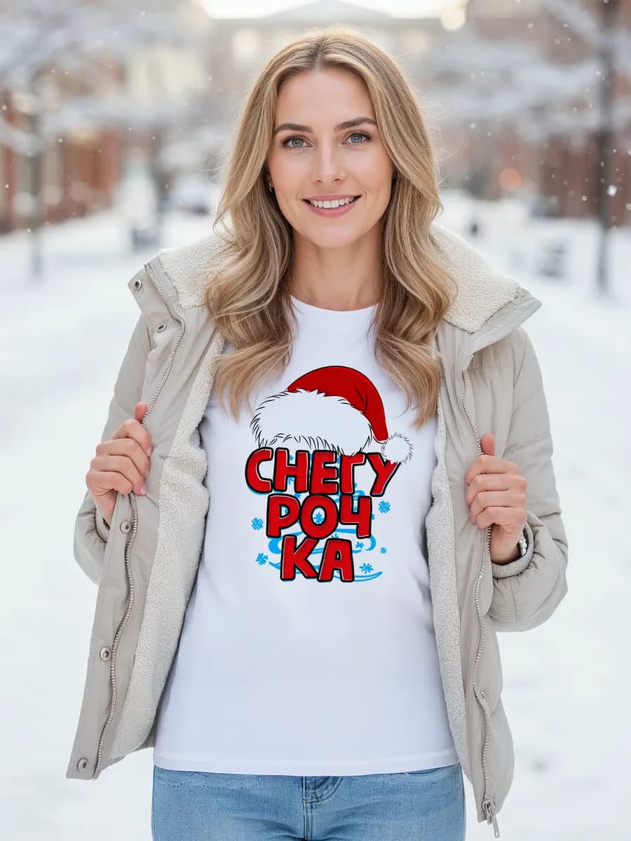 Футболка новогодняя Снегурочка